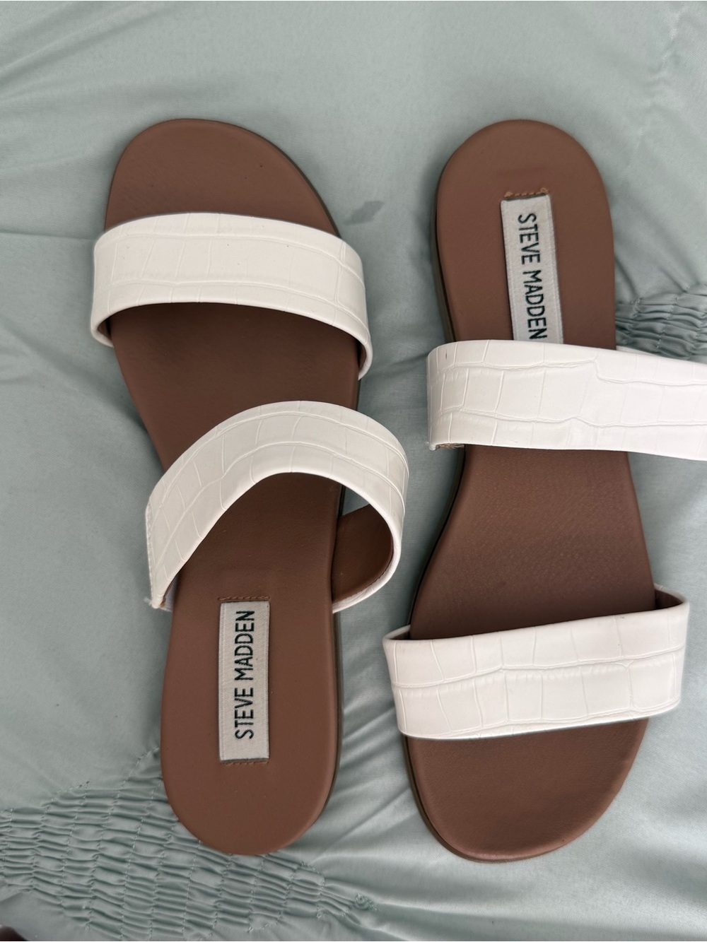 Steve Madden White Strap Sandals